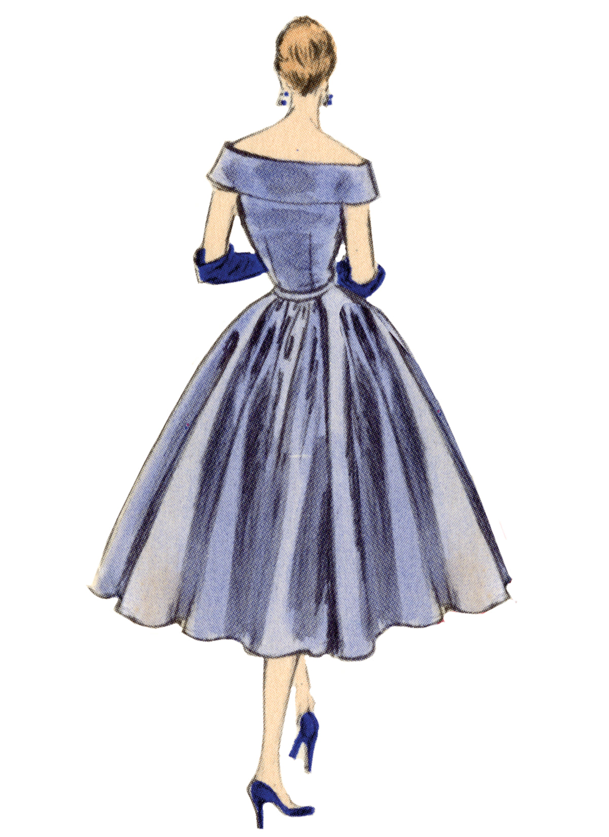 Vogue Patterns V2123 envelope showing the vintage 1954 evening dress designs