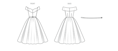 Vogue Patterns V2123 envelope showing the vintage 1954 evening dress designs