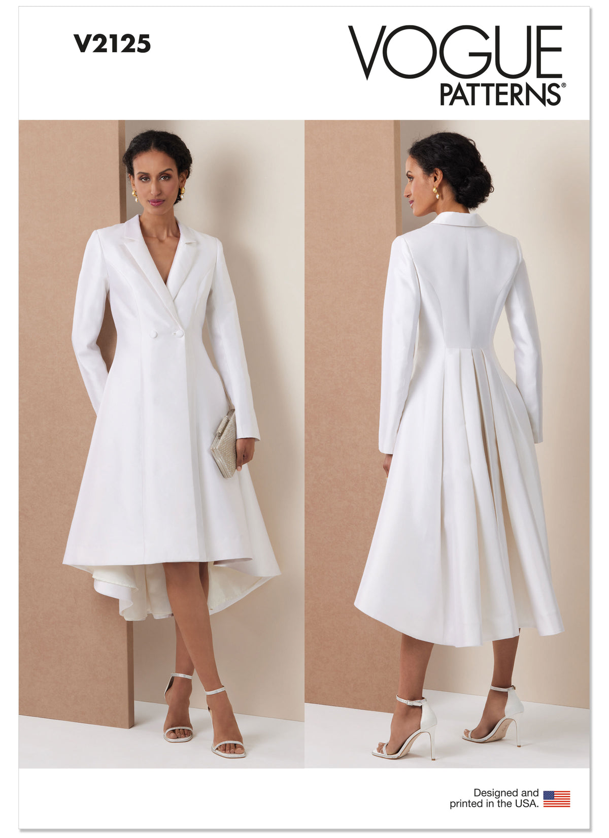 Vogue Patterns V2125 envelope showing the coat dress designs