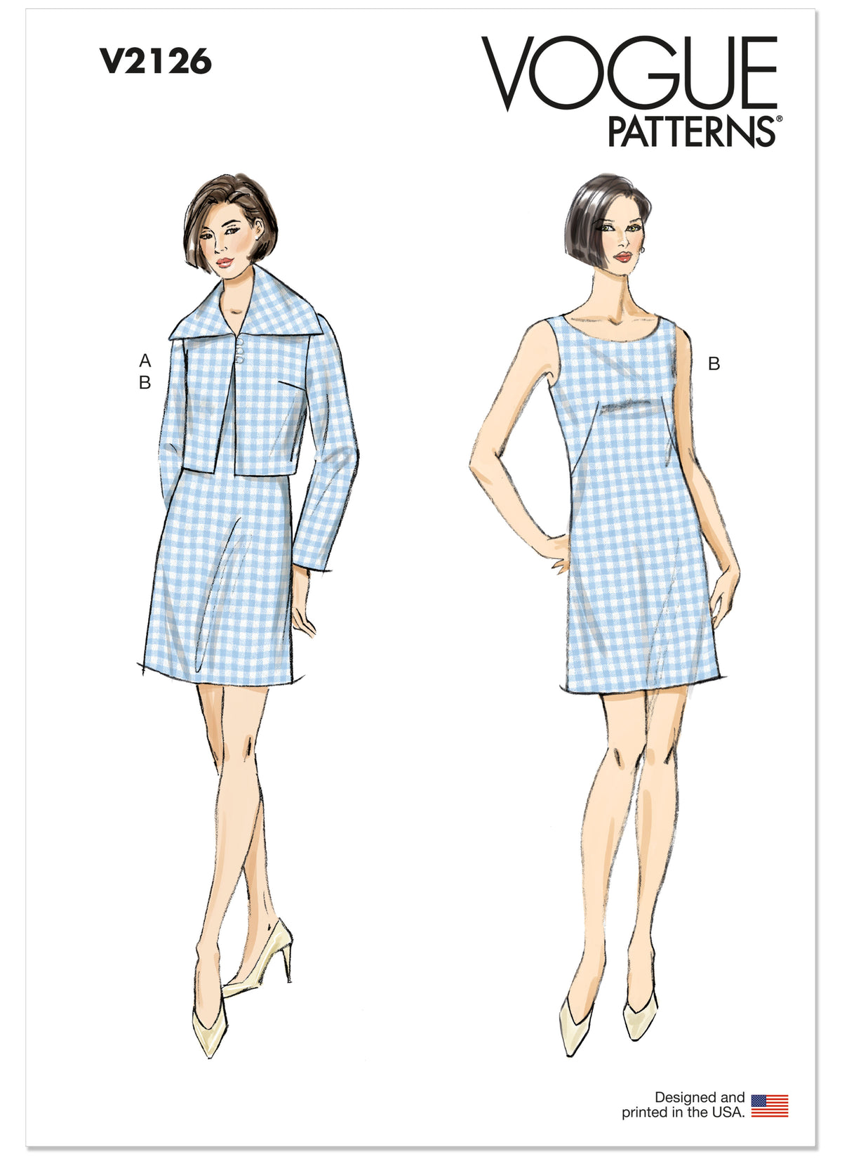Vogue Patterns V2126 envelope showing the lined jacket designs