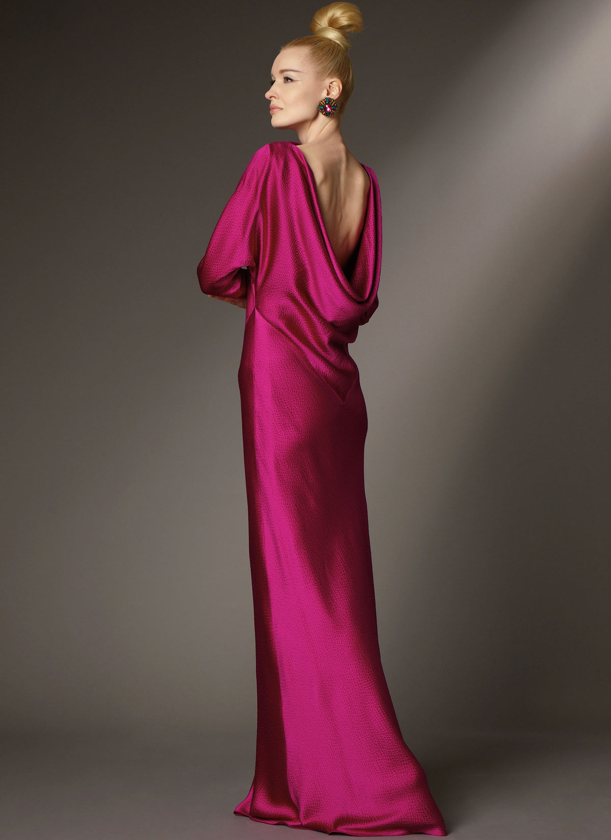 Vogue Patterns V2129 envelope showing the bias cut cowl back dress designs
