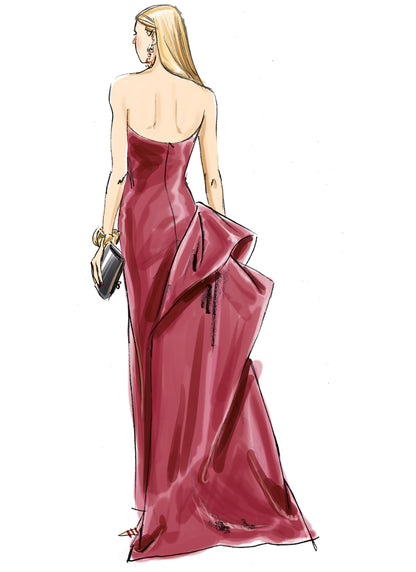 Vogue Patterns V2131 envelope showing the strapless gown designs