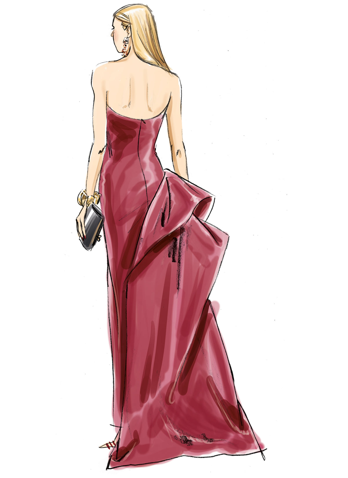 Vogue Patterns V2131 envelope showing the strapless gown designs