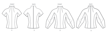 Vogue Patterns V2134 envelope showing the funnel neck top designs