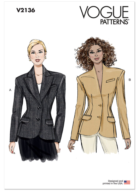 Vogue Patterns V2136 envelope showing a lined jacket