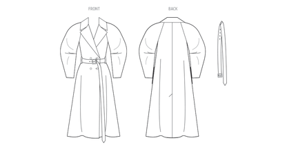 Vogue Patterns V2137 envelope showing a double breasted trench coat