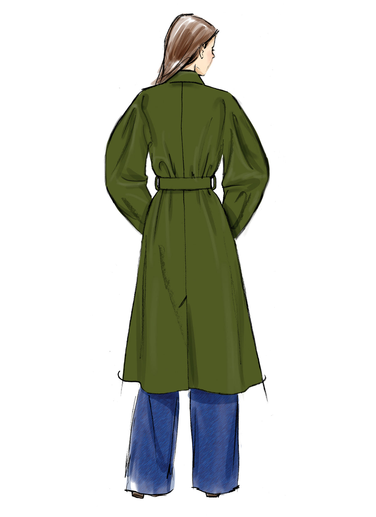 Vogue Patterns V2137 envelope showing a double breasted trench coat