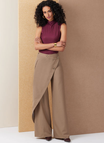 Vogue Patterns V2138 envelope showing a full leg wrap trousers