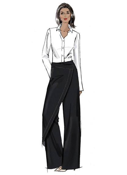Vogue Patterns V2138 envelope showing a full leg wrap trousers