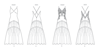 Vogue Patterns V2139 envelope showing a floor length lingerie dress
