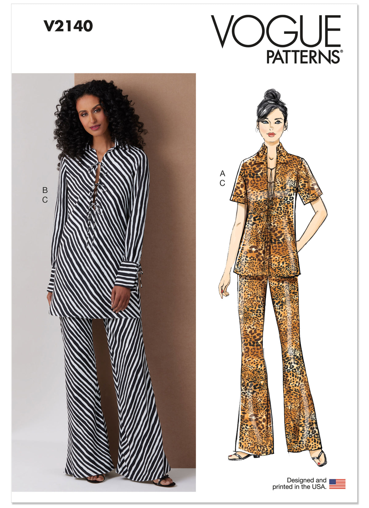 Vogue Patterns V2140 envelope showing a bias cut tunic