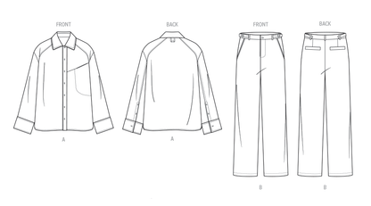 Vogue Patterns V2142 envelope showing a men's drop shoulder shirt