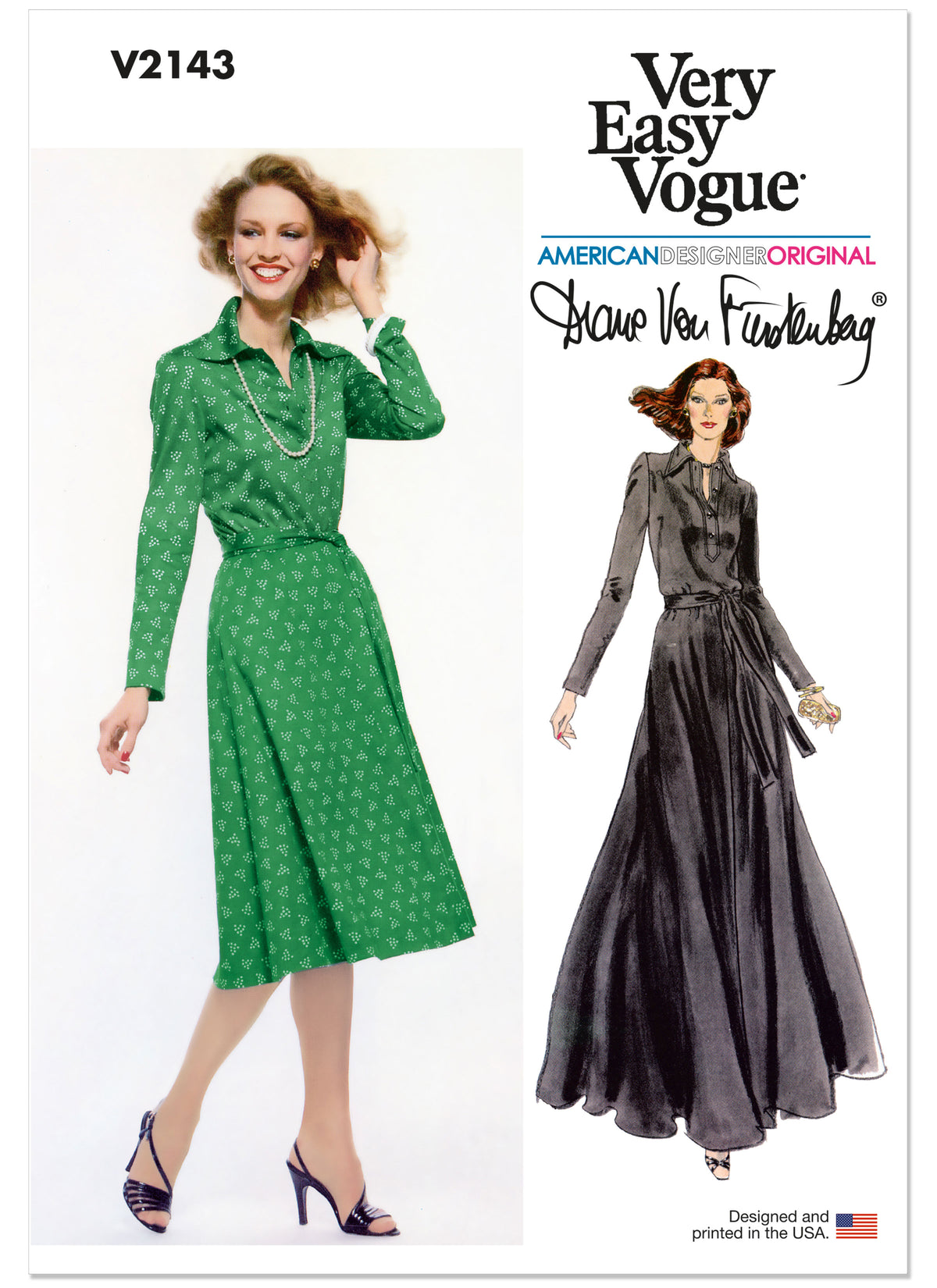 Vogue Patterns V2143 envelope showing a vintage 1978 knit dress