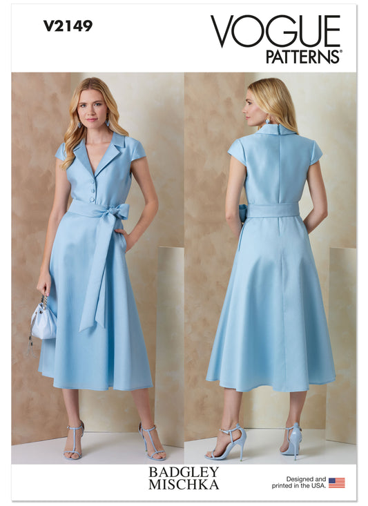 Vogue Patterns V2149 envelope showing a lined fit and flare dress