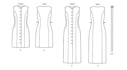 Vogue Patterns V2150 envelope showing a lined sheath dress