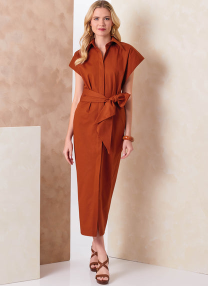Vogue Patterns V2151 envelope showing a slim fitting shirt dress