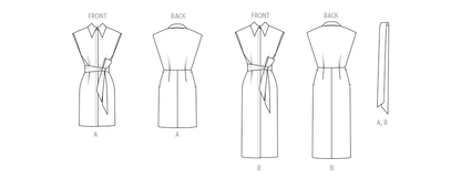 Vogue Patterns V2151 envelope showing a slim fitting shirt dress