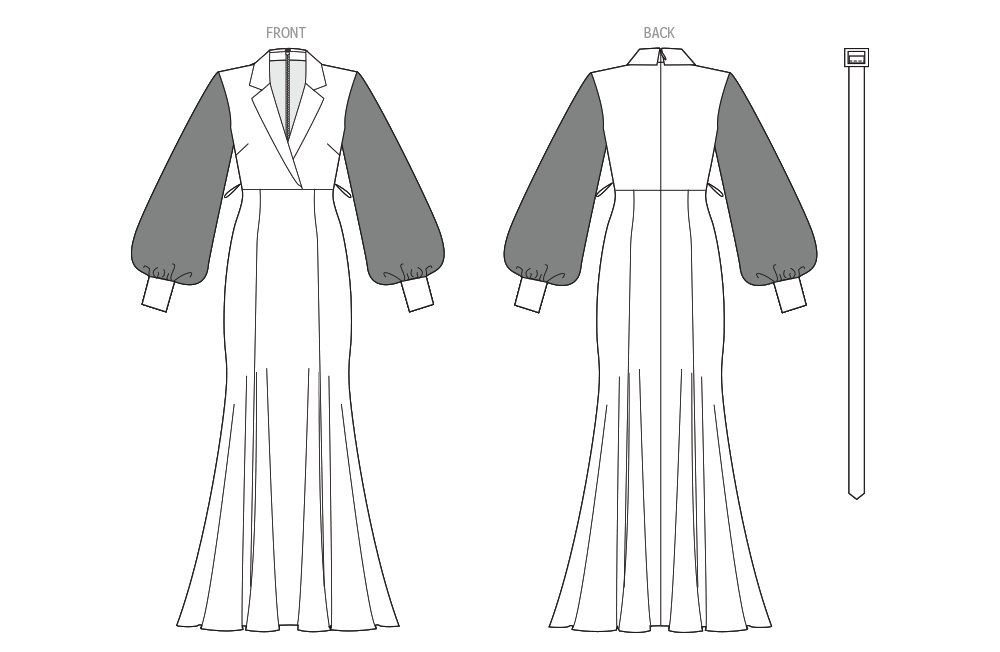 Vogue Patterns V2153 envelope showing a lined mermaid gown