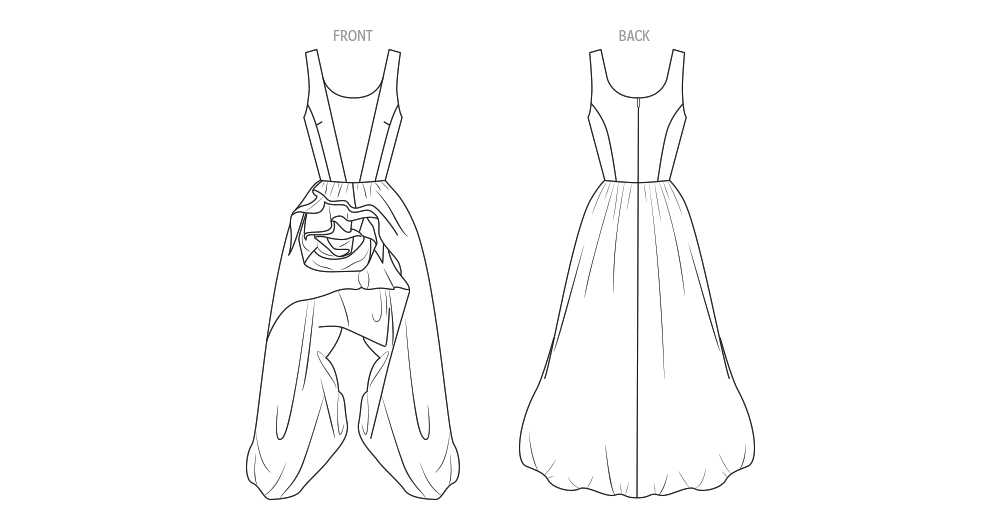 Vogue Patterns V2155 envelope showing a lined evening gown
