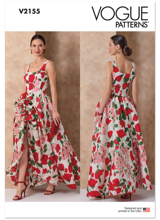 Vogue Patterns V2155 envelope showing a lined evening gown