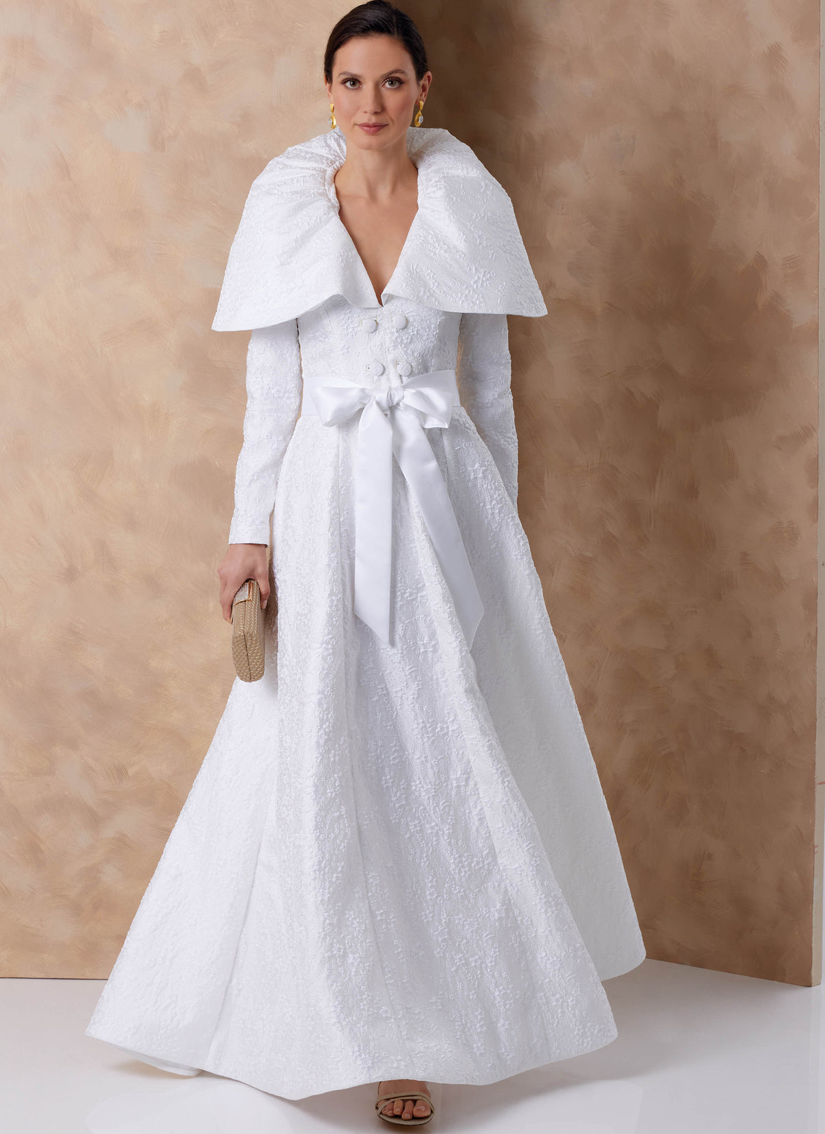 Vogue Patterns V2156 envelope showing a floor length evening dress