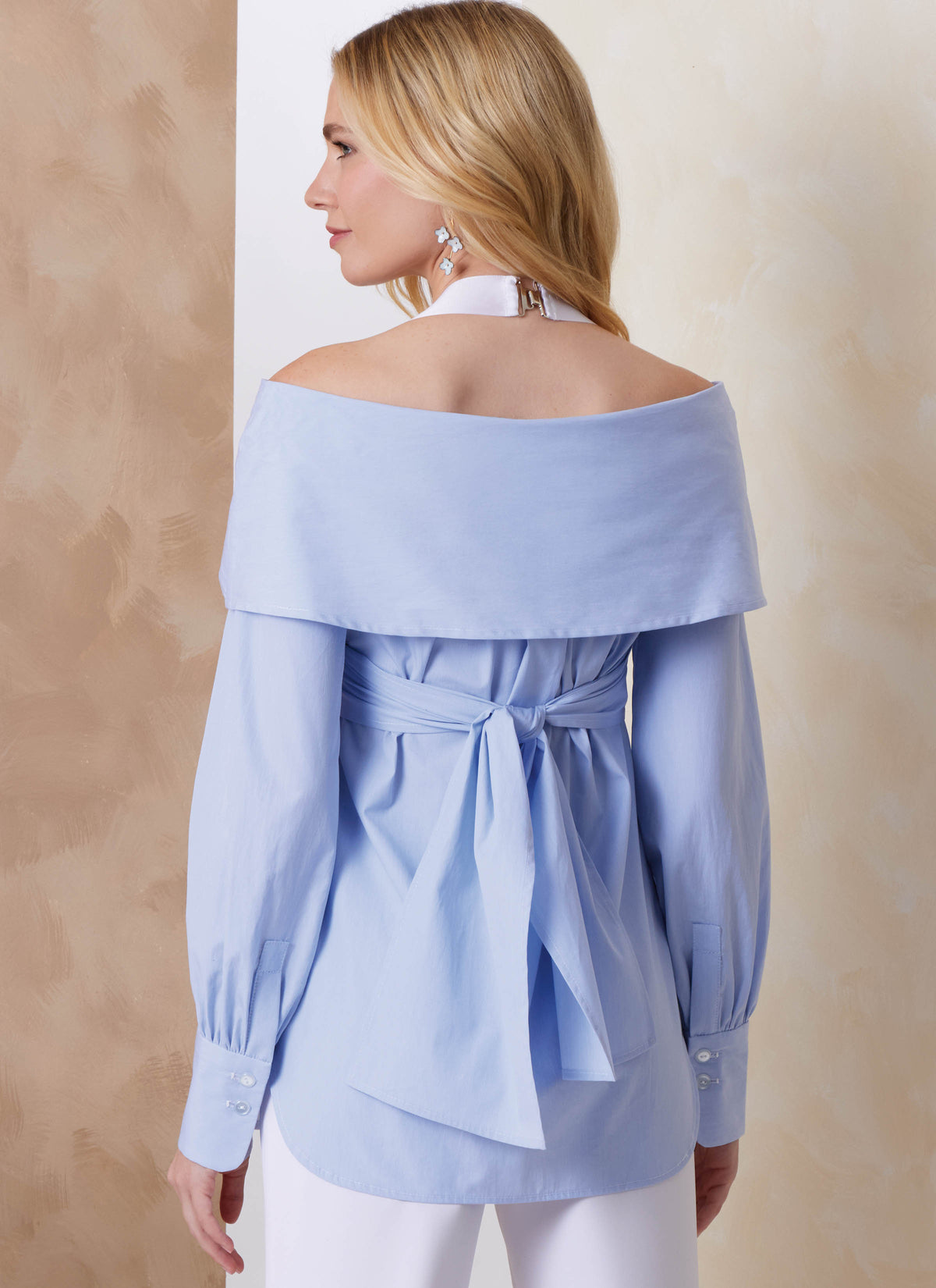 Vogue Patterns V2158 envelope showing a off the shoulder draped top