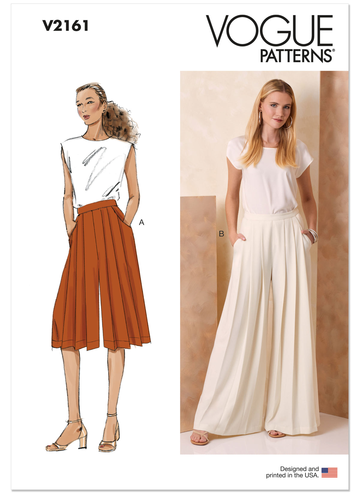 Vogue Patterns V2161 envelope showing a tailored trousers