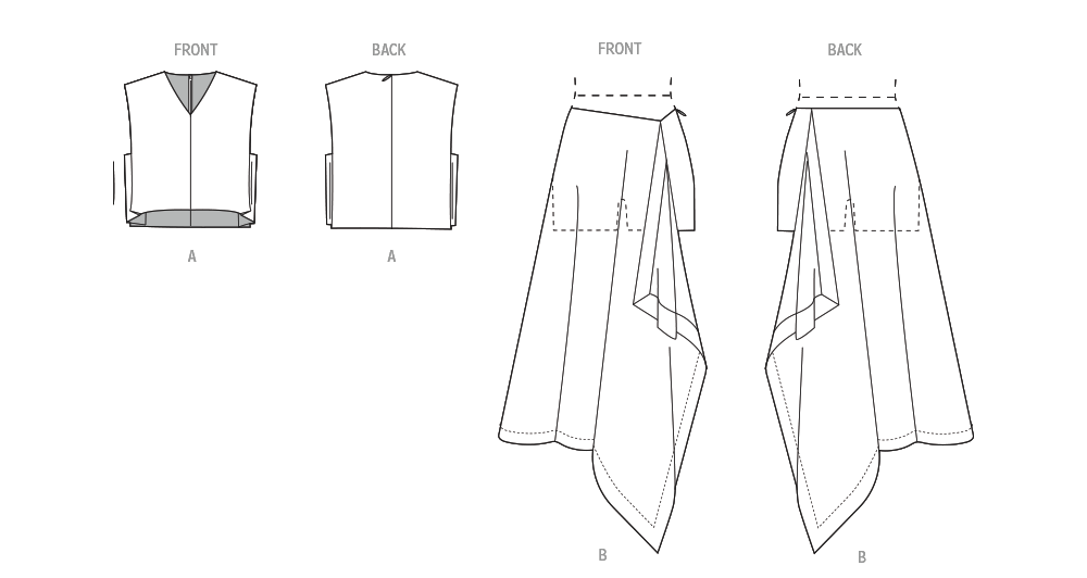 Vogue Patterns V2164 pattern envelope showing cropped top designs