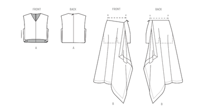 Vogue Patterns V2164 pattern envelope showing cropped top designs