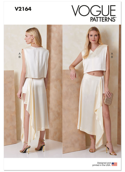 Vogue Patterns V2164 pattern envelope showing cropped top designs