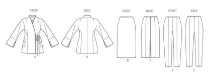 Vogue Patterns V2165 pattern envelope showing wrap jacket designs