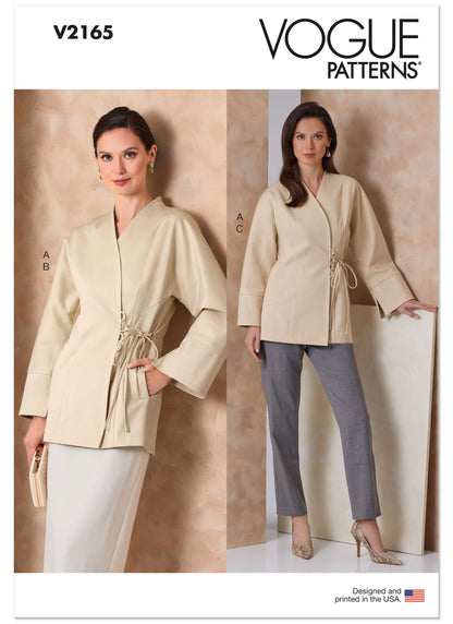Vogue Patterns V2165 pattern envelope showing wrap jacket designs