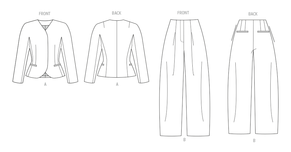 Vogue Patterns V2166 pattern envelope showing structured jacket designs