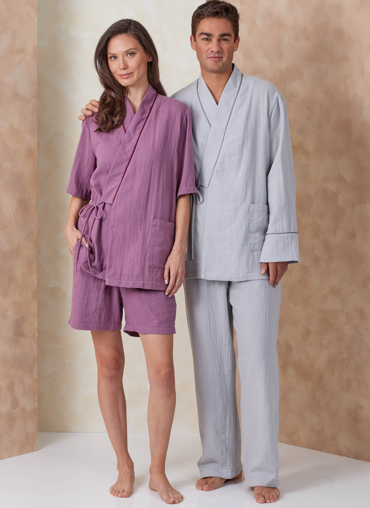 Vogue Patterns V2168 pattern envelope showing unisex pyjamas and robe designs