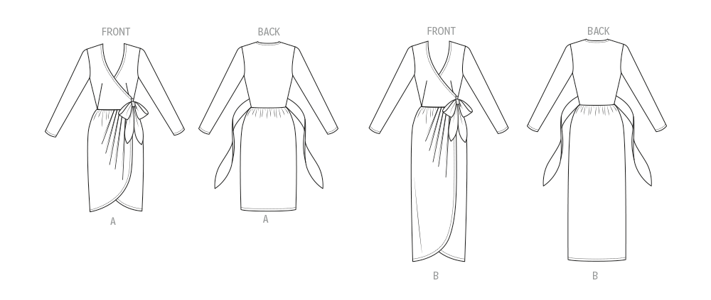 Vogue Patterns V2169 pattern envelope showing vintage 1984 wrap dress designs