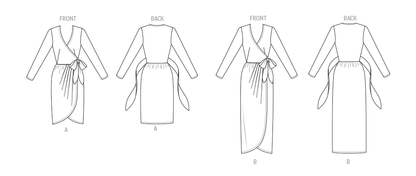 Vogue Patterns V2169 pattern envelope showing vintage 1984 wrap dress designs