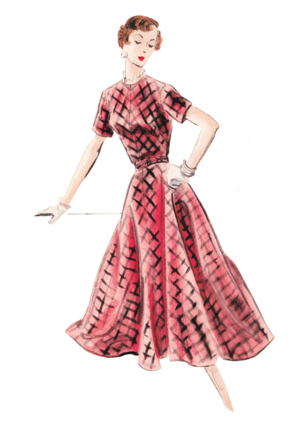 Vogue Patterns V2170 pattern envelope showing vintage 1953 dress designs