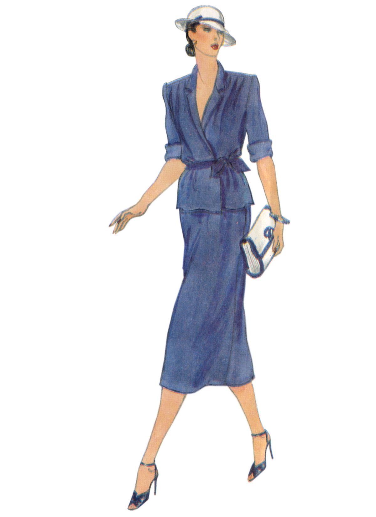 Vogue Patterns V2171 pattern envelope showing vintage 1979 dress, top and skirt designs