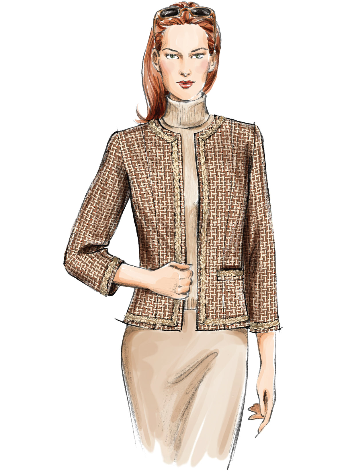 Vogue Patterns V7975 pattern envelope showing lined jacket designs