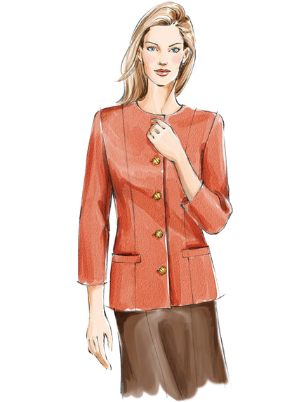 Vogue Patterns V7975 pattern envelope showing lined jacket designs