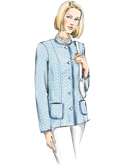 Vogue Patterns V7975 pattern envelope showing lined jacket designs