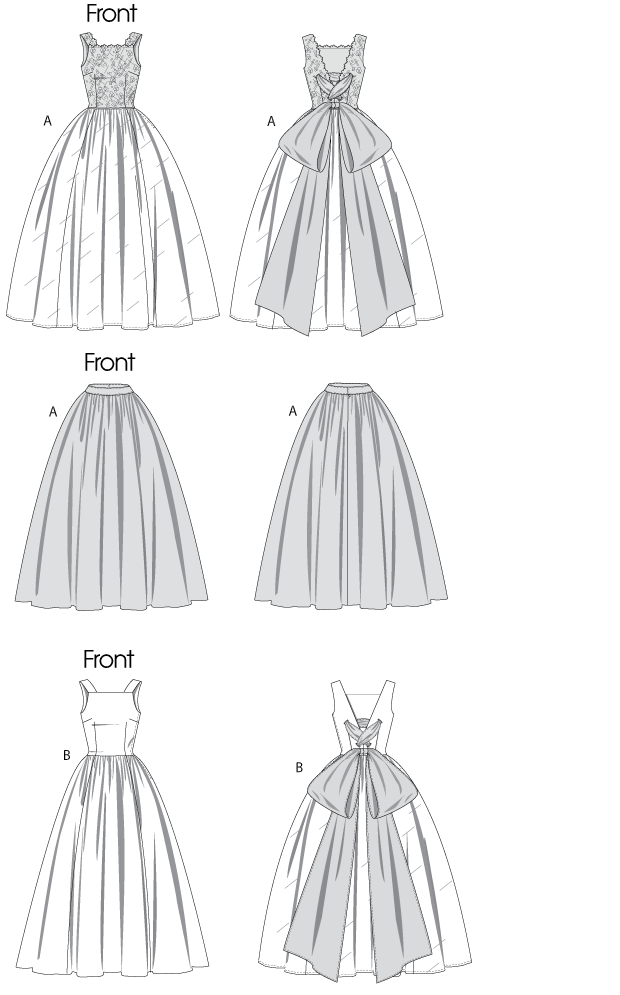 Vogue Patterns V8729 pattern envelope showing square neck dress designs
