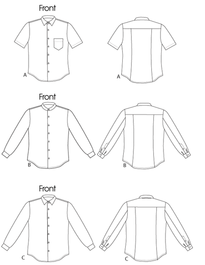 Vogue Patterns V8759 pattern envelope showing men's fitted shirt designs
