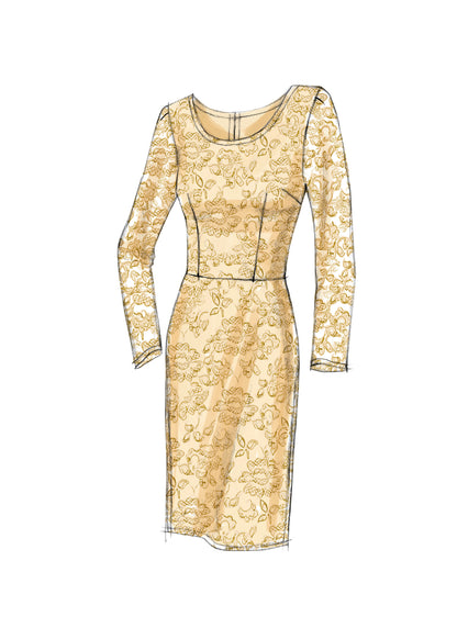 Vogue Patterns V8766 pattern envelope showing lined dress designs