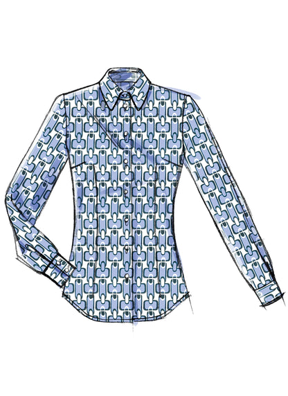 Vogue Patterns V8772 pattern envelope showing fitted blouse designs