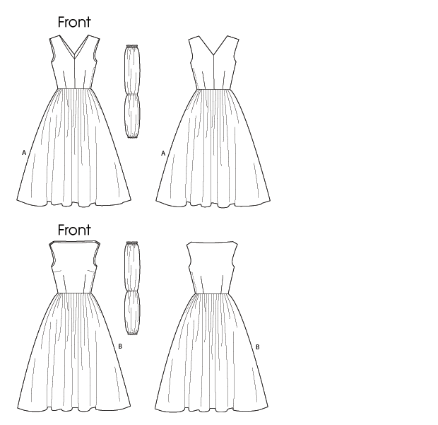 Vogue Patterns V8789 pattern envelope showing sleeveless dress designs