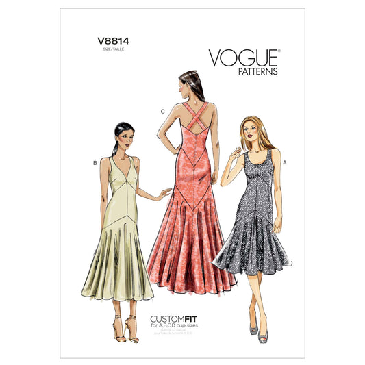 Vogue Patterns V8814 pattern envelope showing special occasion dress designs