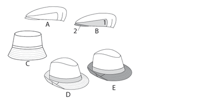 Vogue Patterns V8869 pattern envelope showing lined hats designs