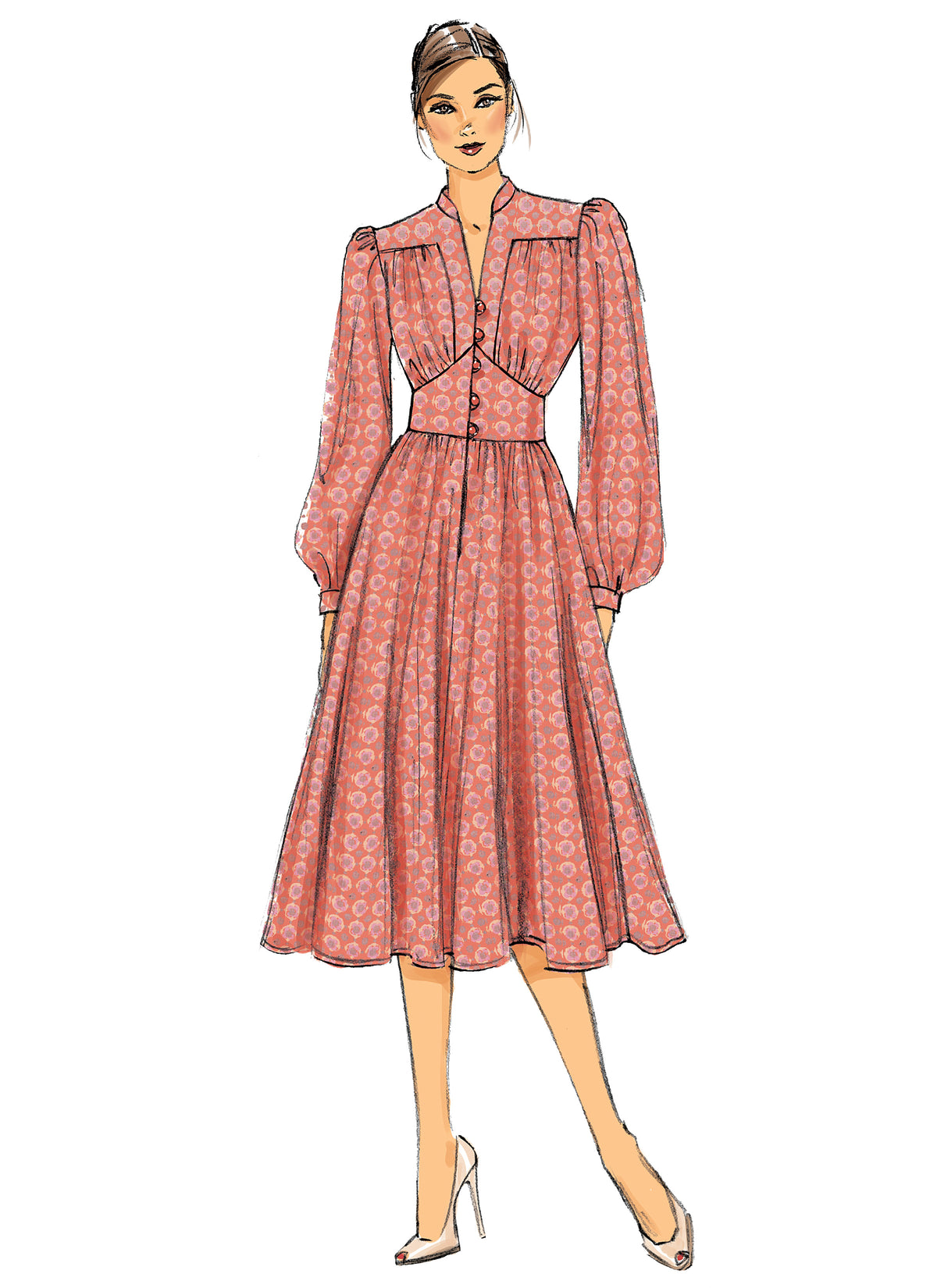 Vogue Patterns V9076 envelope showing misses' pullover dress designs