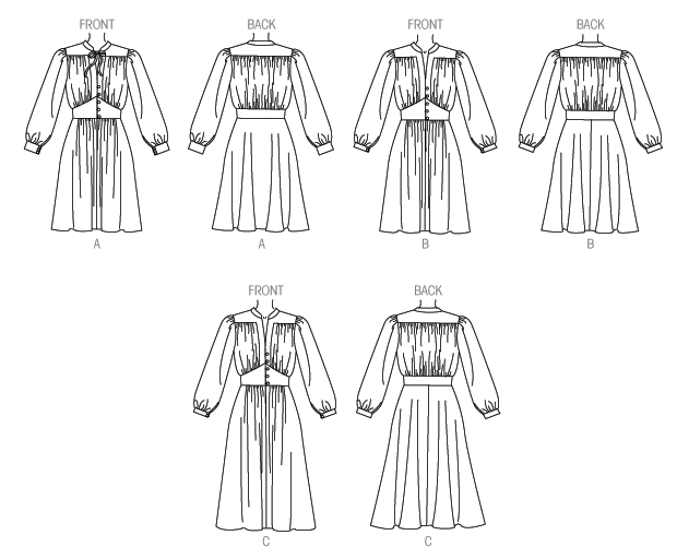 Vogue Patterns V9076 envelope showing misses' pullover dress designs